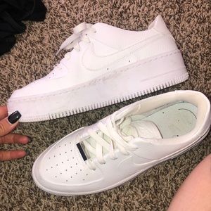 All White Air Force Nike Sage Low 1